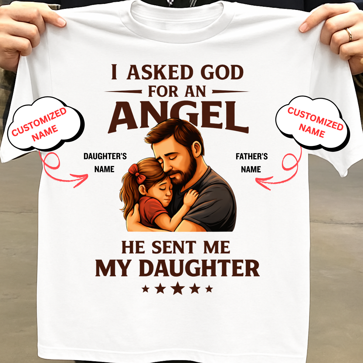 CUSTOMIZED-ANGEL DAUGHTER (FATHER) CLASSIC T-SHIRT