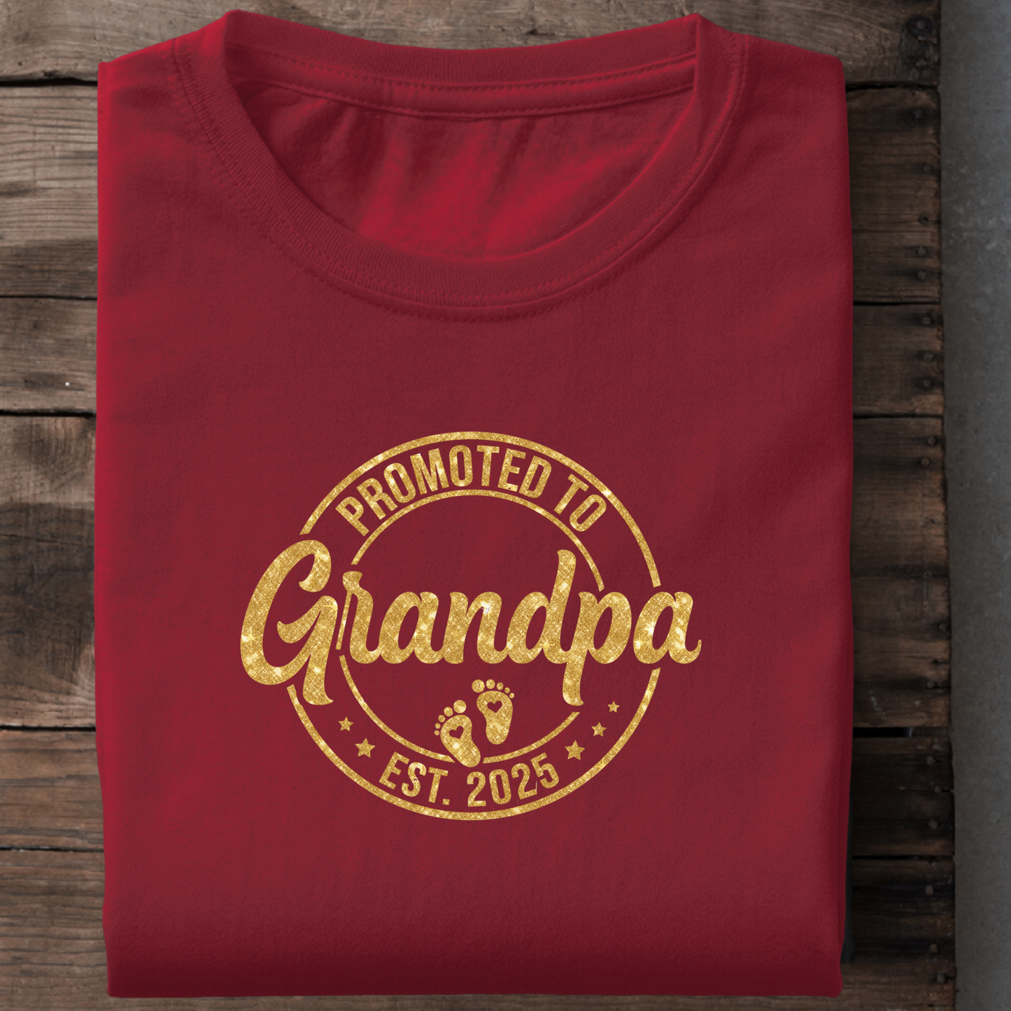 PROMOTED TO GRANDFATHER 2025 CLASSIC COTTON T-SHIRT
