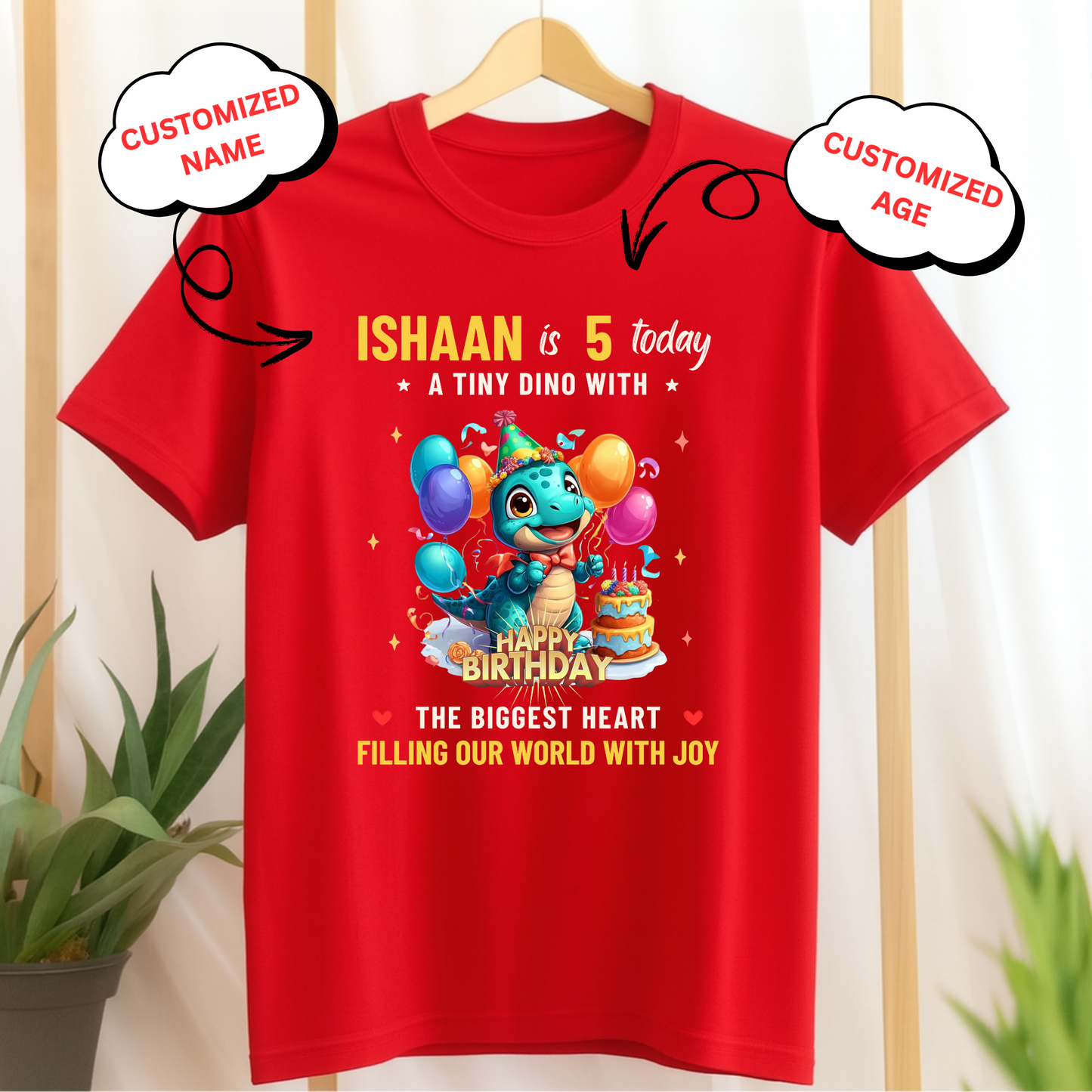 CUSTOMIZED-A TINY DINO WITH THE BIGGEST HEART CLASSIC KIDS T-SHIRT