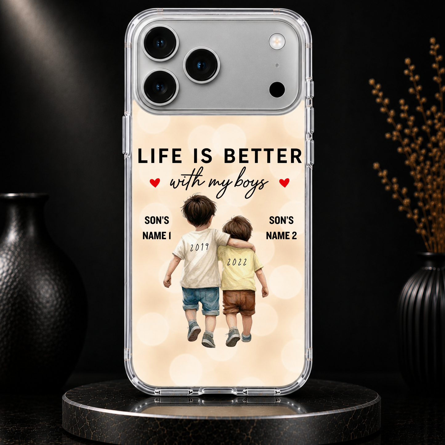 LIFE IS BETTER WITH MY BOYS (2 SONS) -IPHONE HARD CASE