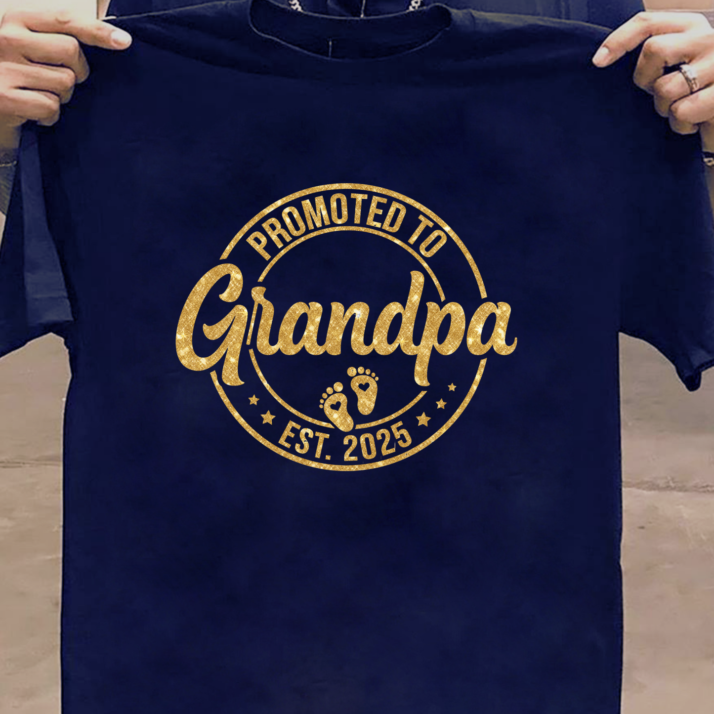 PROMOTED TO GRANDFATHER 2025 CLASSIC COTTON T-SHIRT