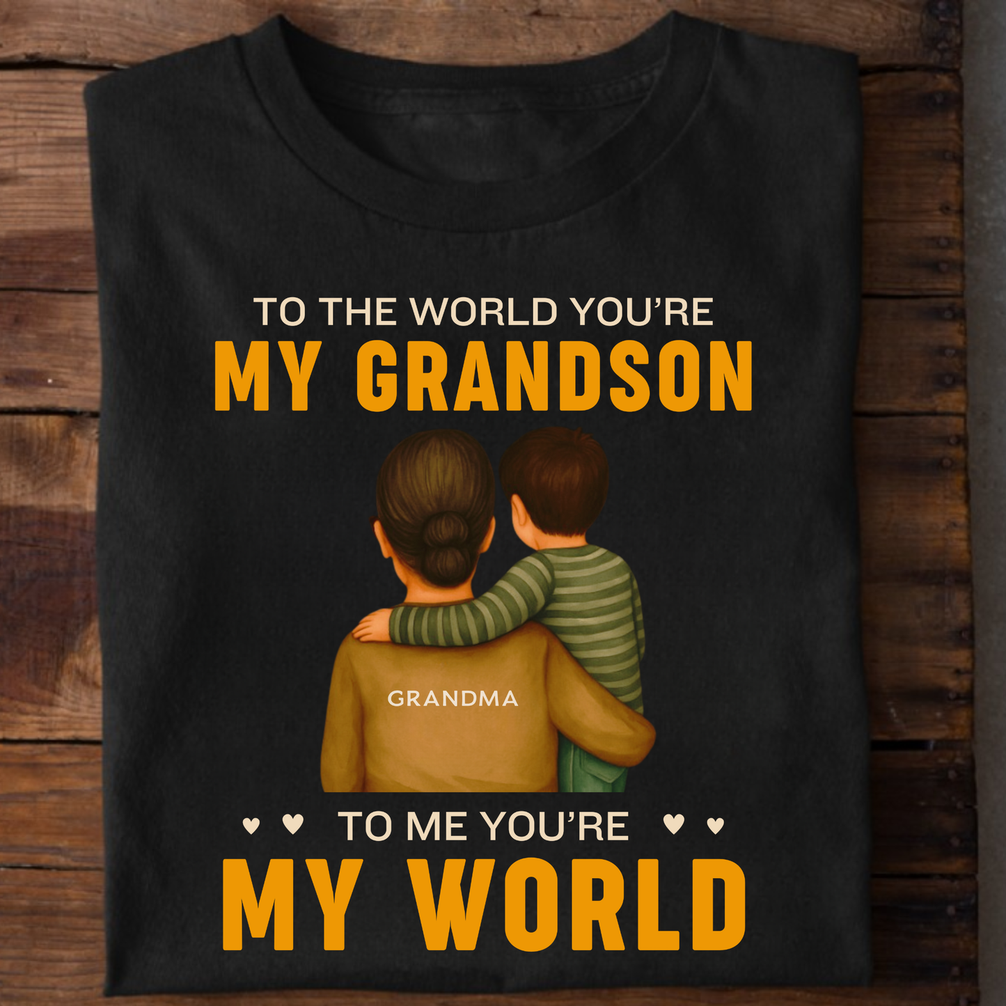 MY WORLD, MY GRANDSON (GRANDMA) CLASSIC T-SHIRT