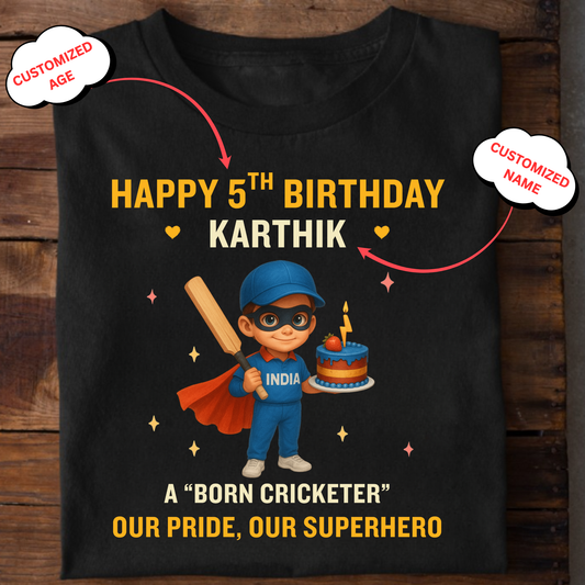 CUSTOMIZED- HAPPY BIRTHDAY, OUR PRIDE, OUR SUPERHERO CLASSIC KIDS T-SHIRT