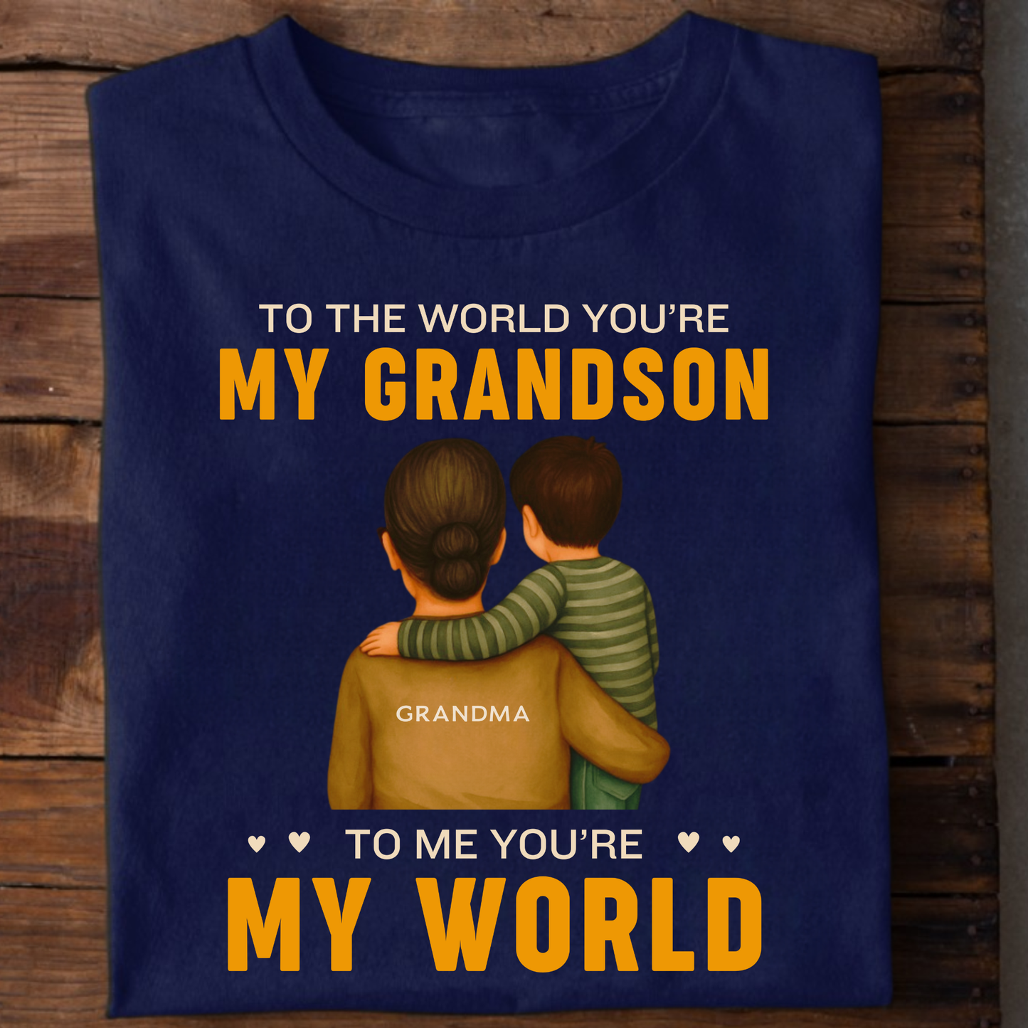 MY WORLD, MY GRANDSON (GRANDMA) CLASSIC T-SHIRT
