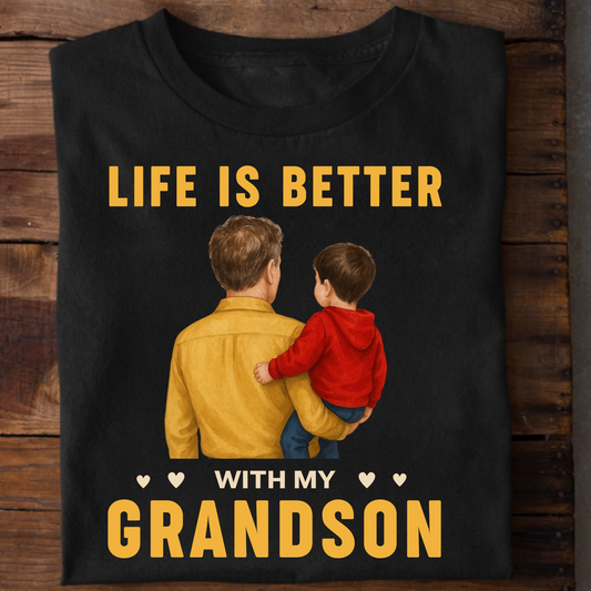 LIFE IS BETTER WITH MY GRANDFATHER-GRANDSON CLASSIC T-SHIRT