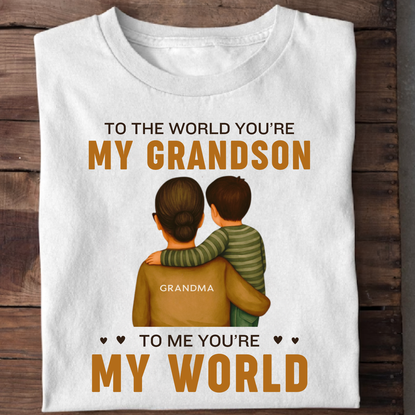 MY WORLD, MY GRANDSON (GRANDMA) CLASSIC T-SHIRT