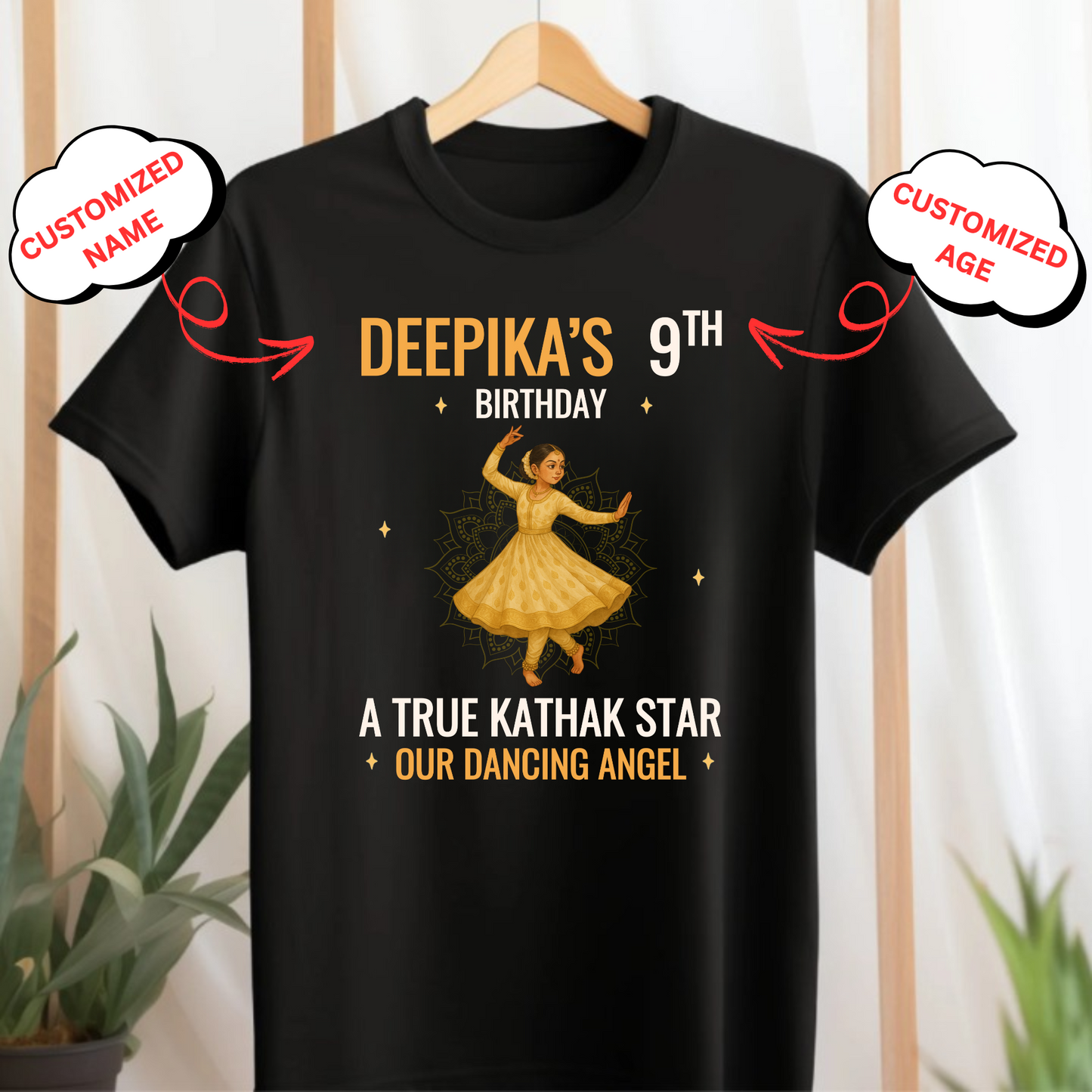 CUSTOMIZED-A TRUE KATHAK STAR, OUR DANCING ANGEL CLASSIC KIDS T-SHIRT