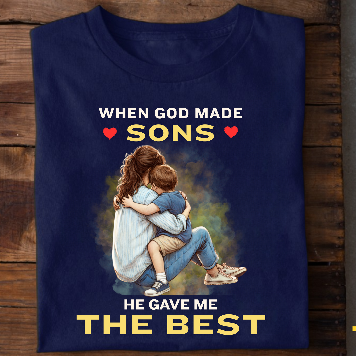WHEN GOD MADE SONS HE GAVE ME THE BEST (MOTHER-SON) CLASSIC T-HIRT