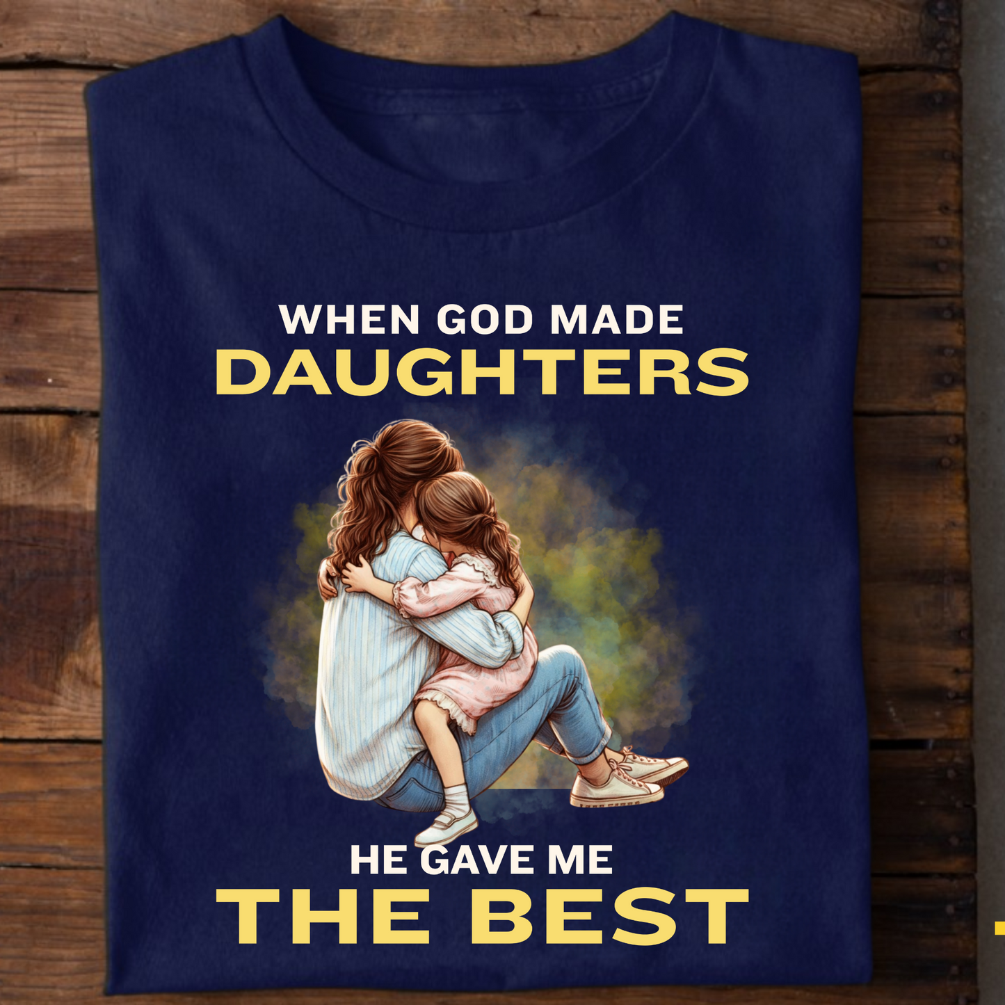 WHEN GOD MADE DAUGHTERS HE GAVE ME THE BEST (MOTHER-DAUGHTER) CLASSIC T-HIRT
