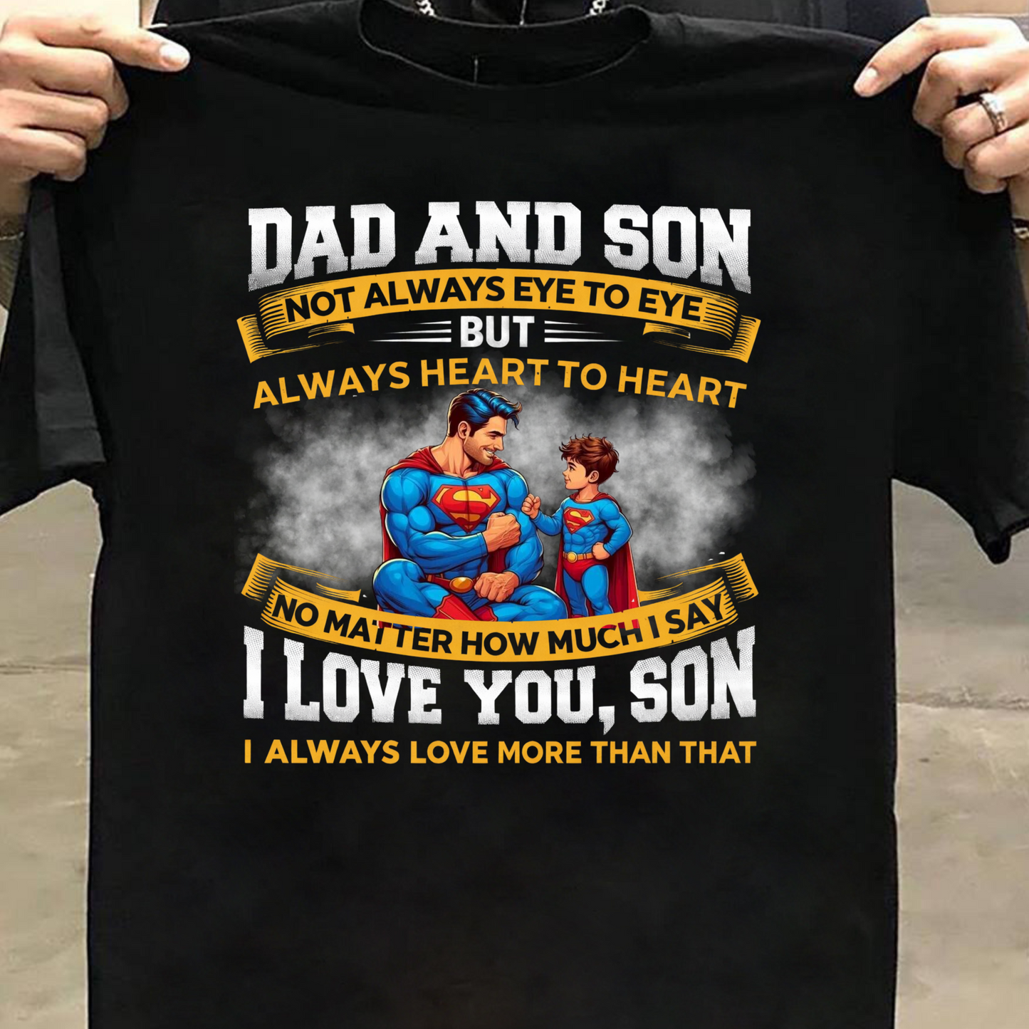 DAD AND SON ALWAYS HEART HEART CLASSIC T-SHIRT