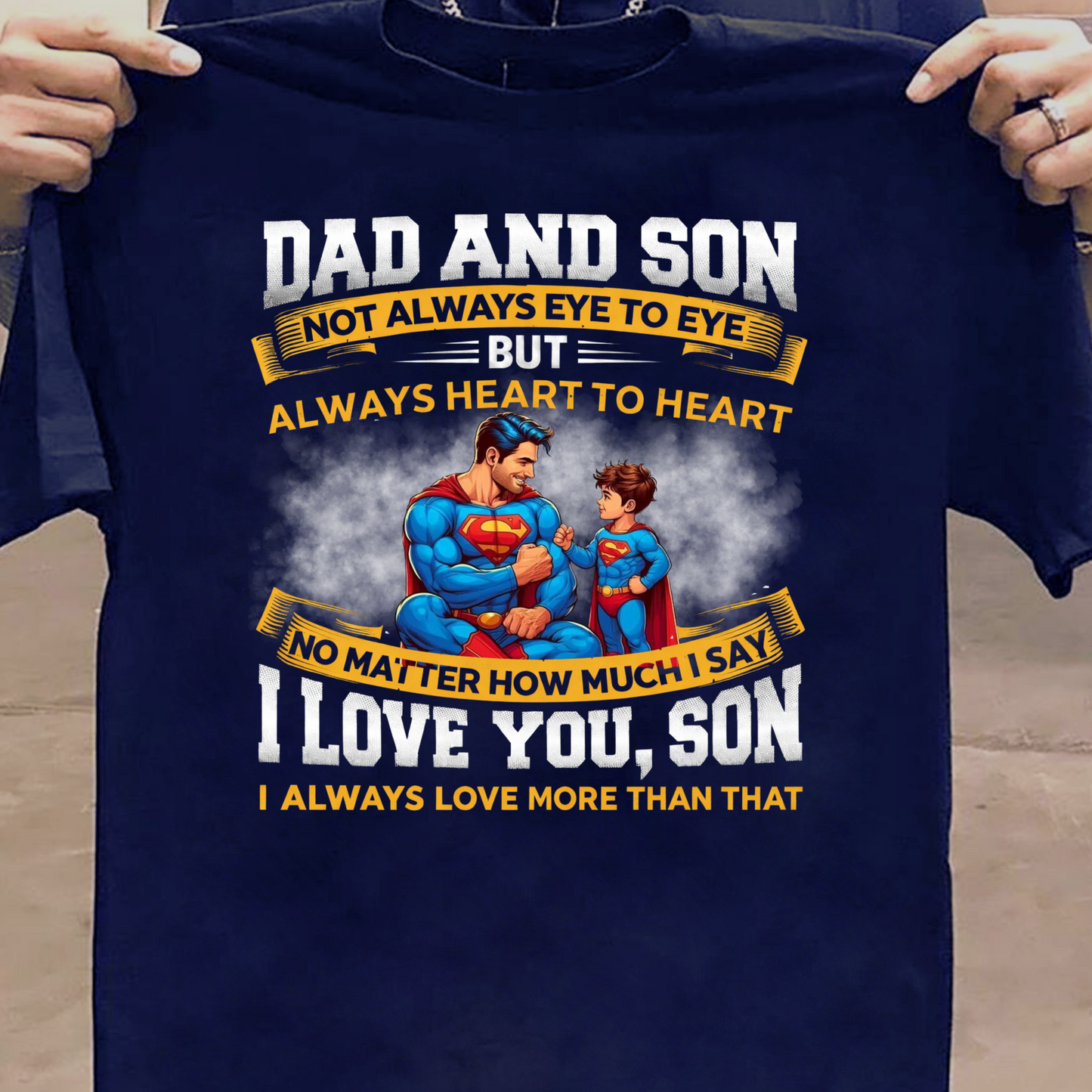 DAD AND SON ALWAYS HEART HEART CLASSIC T-SHIRT