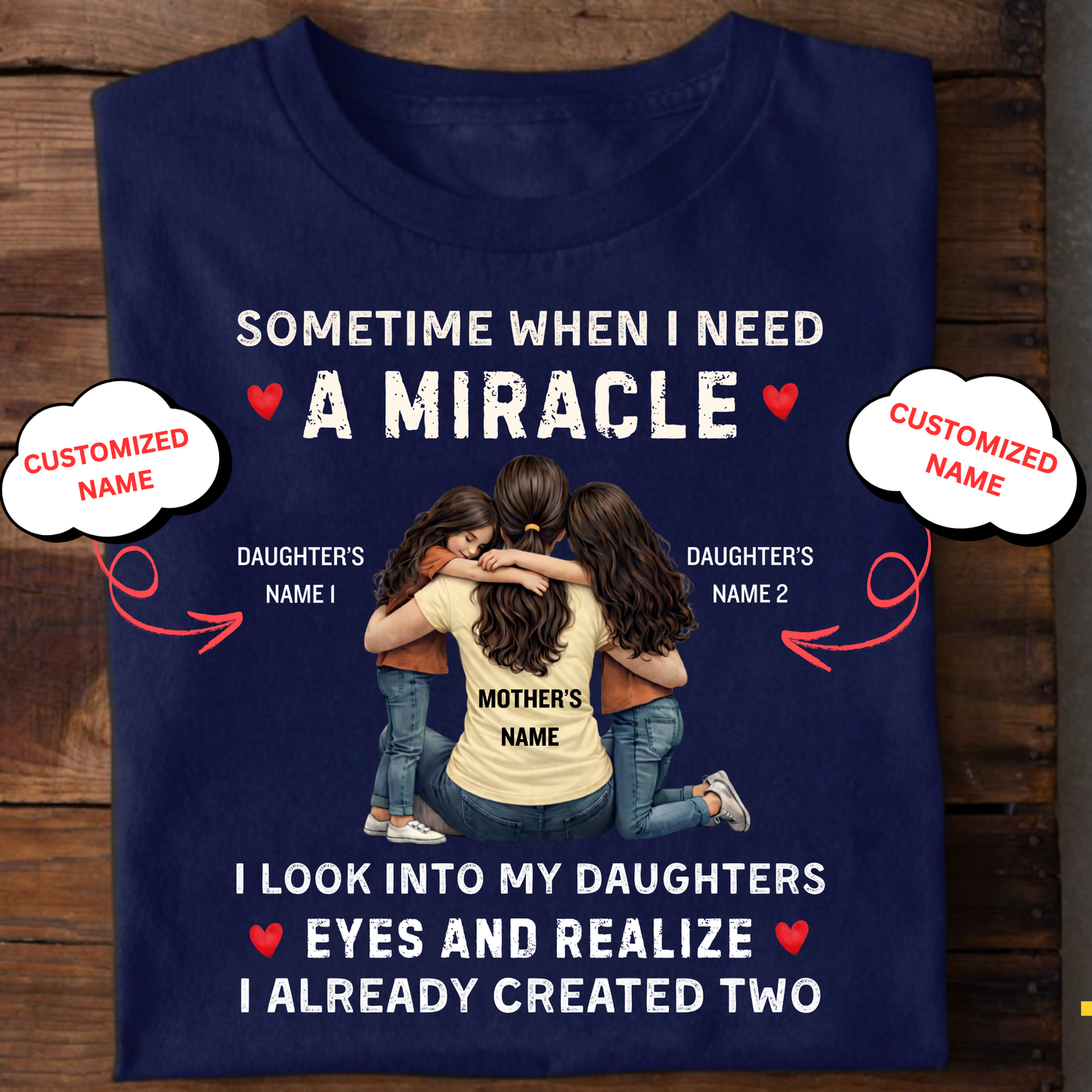 CUSTOMIZED-LIFE IS BETTER WITH MY DAUGHTERS (FATHER & MOTHER) COMBO T-SHIRTS
