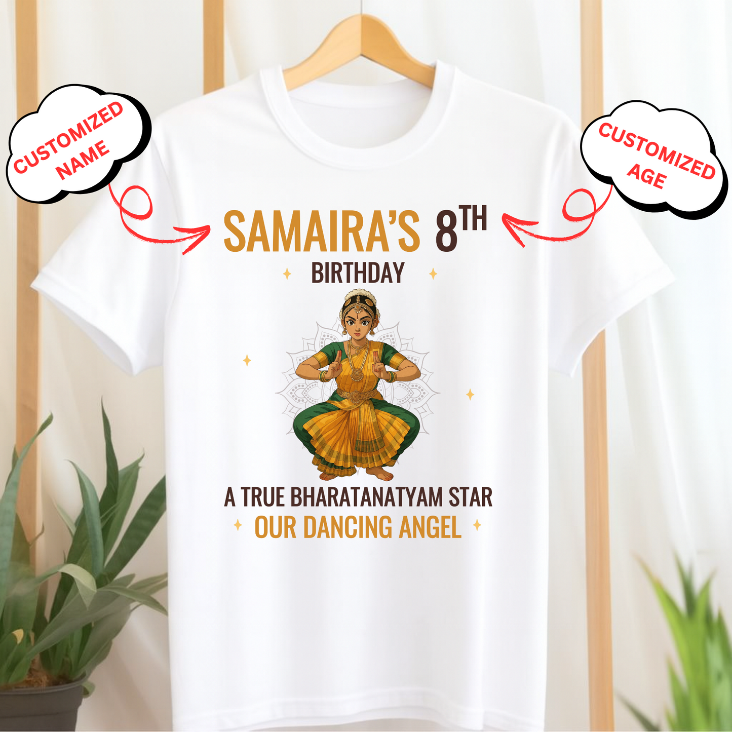 CUSTOMIZED-A TRUE BHARATANATYAM STAR OUR DANCING ANGEL CLASSIC KIDS T-SHIRT