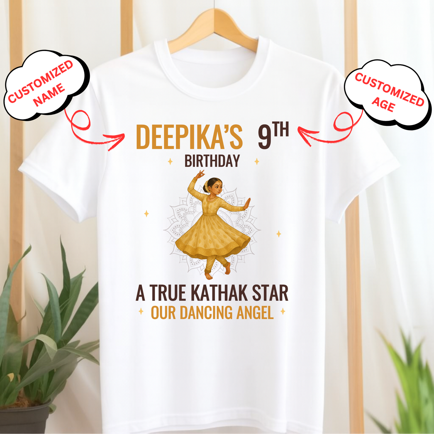 CUSTOMIZED-A TRUE KATHAK STAR, OUR DANCING ANGEL CLASSIC KIDS T-SHIRT