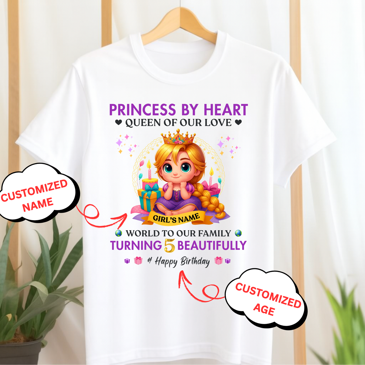 CUSTOMIZATION- WORLD TO OUR FAMILY GIRL CLASSIC KIDS T-SHIRT