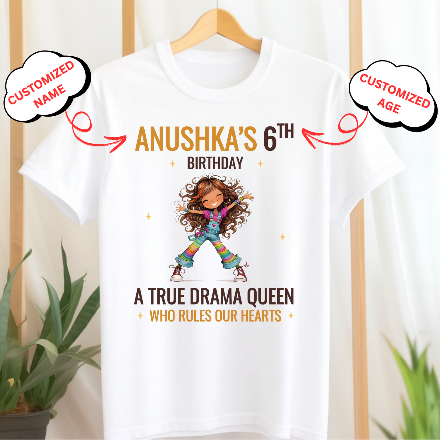 CUSTOMIZED-A TRUE DRAMA QUEEN BIRTHDAY CLASSIC KIDS T-SHIRT