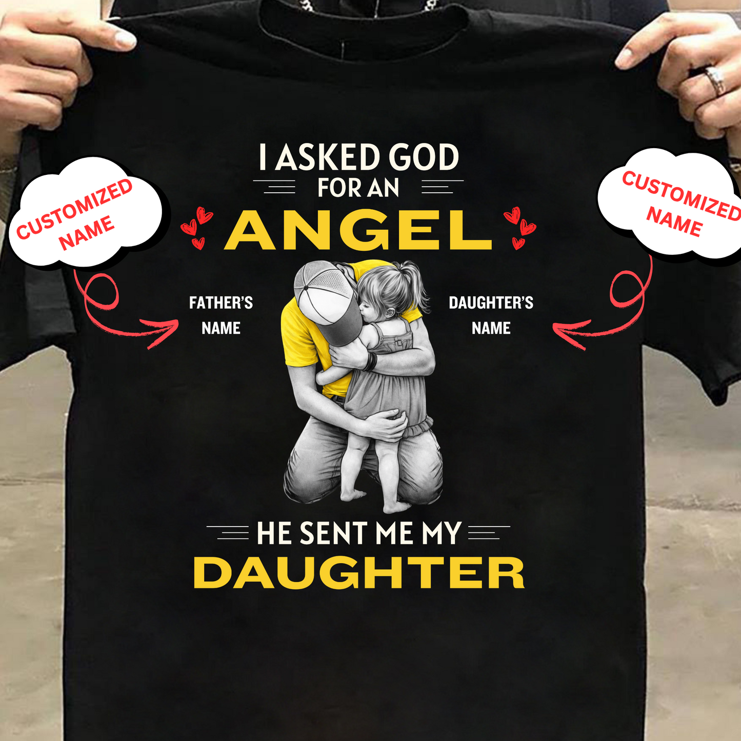 CUSTOMIZED-ANGEL DAUGHTER (FATHER) CLASSIC T-SHIRT