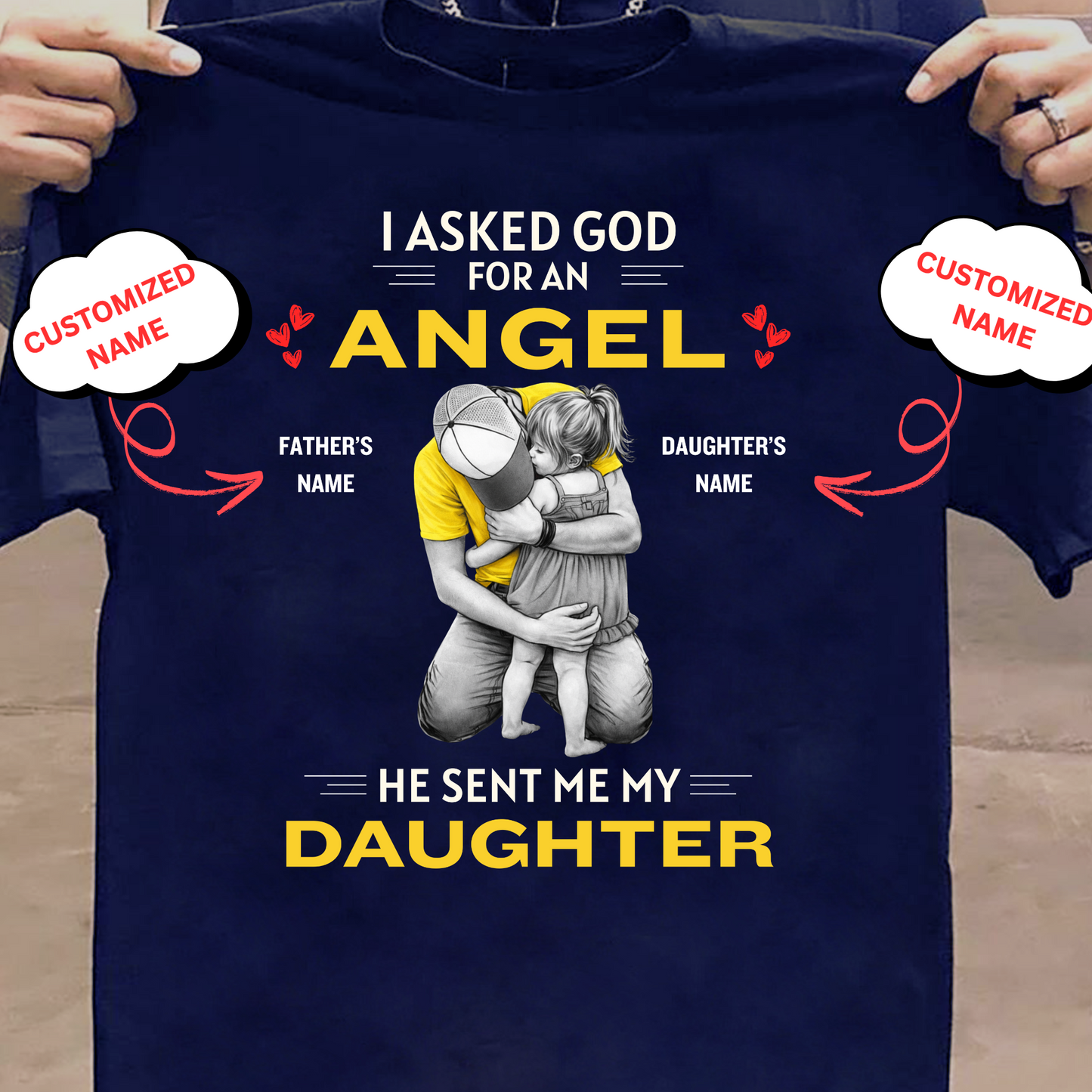 CUSTOMIZED-ANGEL DAUGHTER (FATHER) CLASSIC T-SHIRT