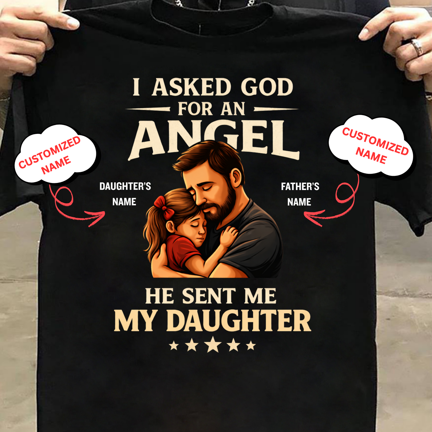 CUSTOMIZED-ANGEL DAUGHTER (FATHER) CLASSIC T-SHIRT