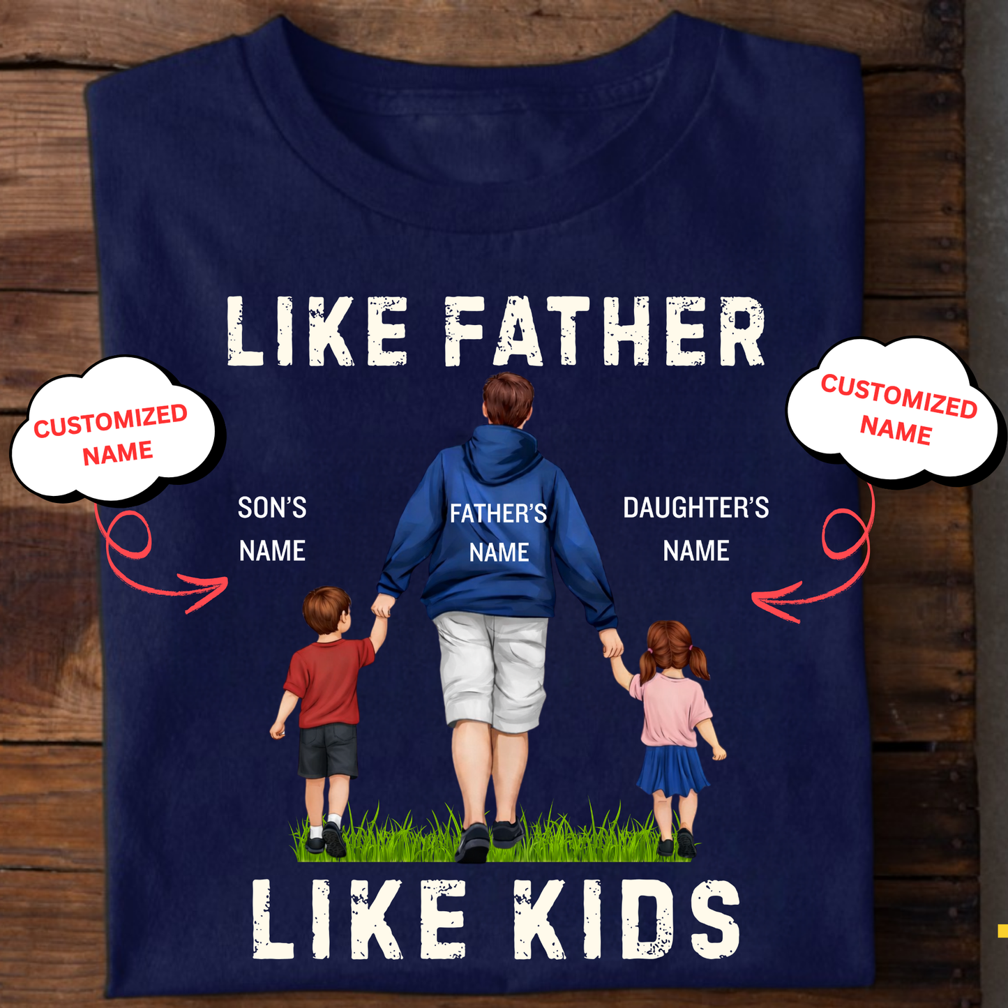 CUSTOMIZED-LIKE FATHER LIKE KIDS CLASSIC T-SHIRTS