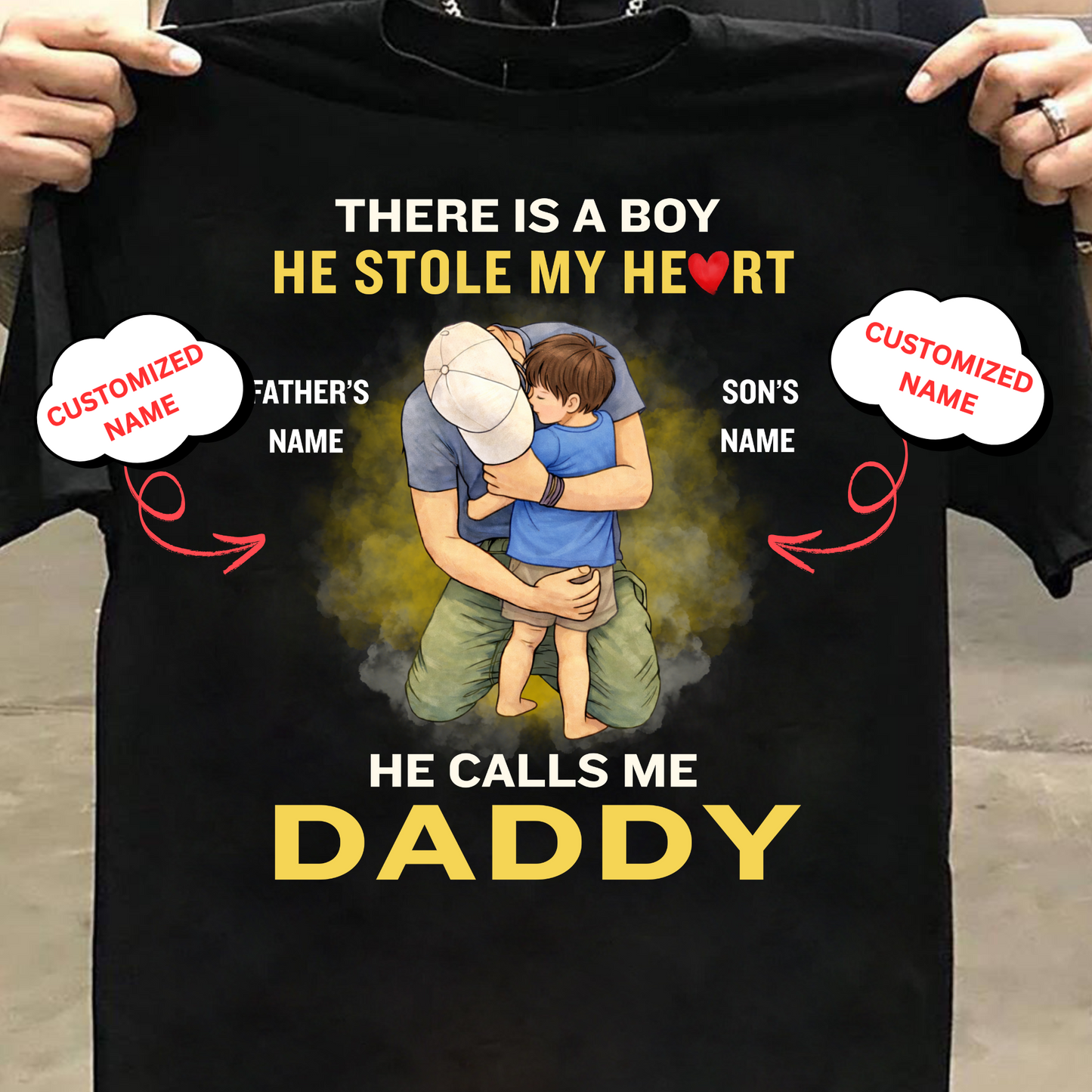 CUSTOMIZED-HE STOLE MY HEART, HE CALLS ME DADDY (FATHER) CLASSIC T-SHIRT