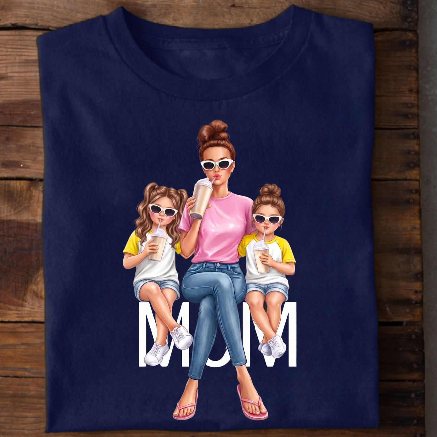 MOM WITH TWO DAUGHTERS CLASSIC T-SHIRT