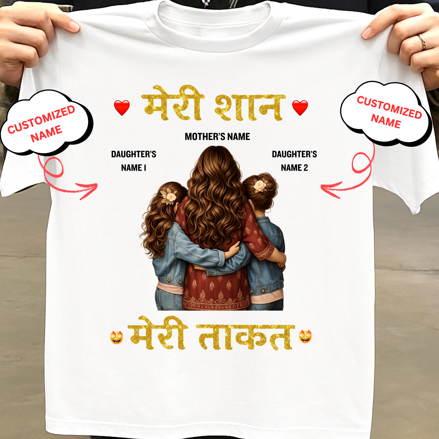 CUSTOMIZED-MERI SHAAN, MERI TAQKAT (MOTHER & DAUGHTERS) CLASSIC T-SHIRT
