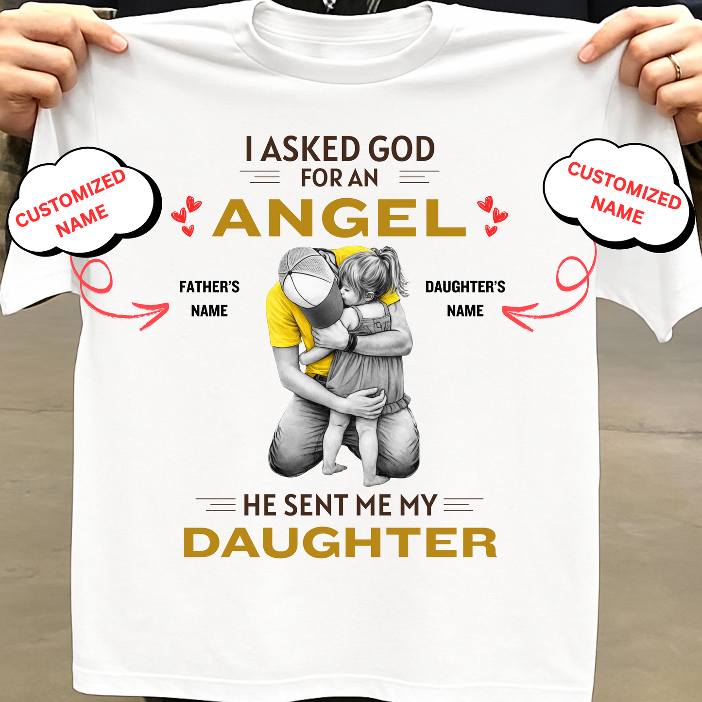 CUSTOMIZED-ANGEL DAUGHTER (FATHER) CLASSIC T-SHIRT