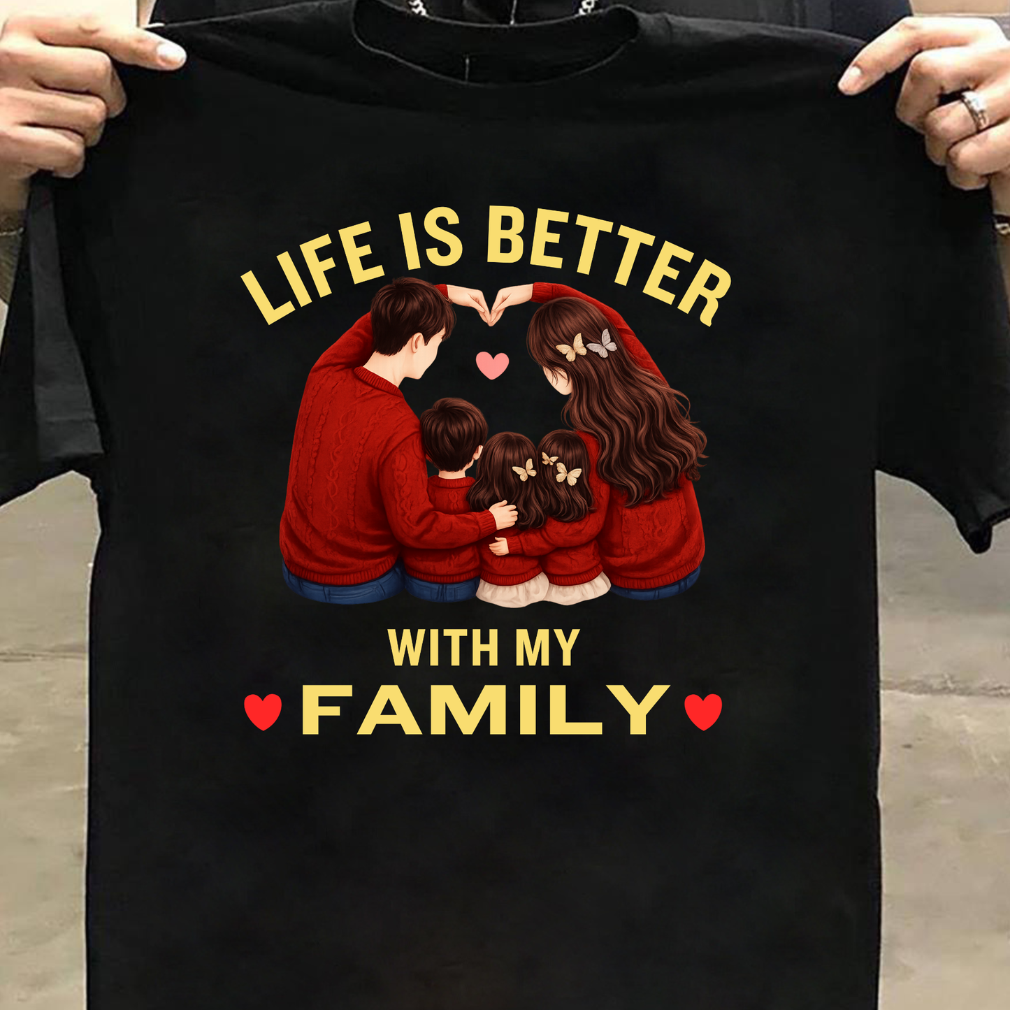 LIFE IS BETTER WITH MY FAMILY (THREE KIDS) CLASSIC T-SHIRT