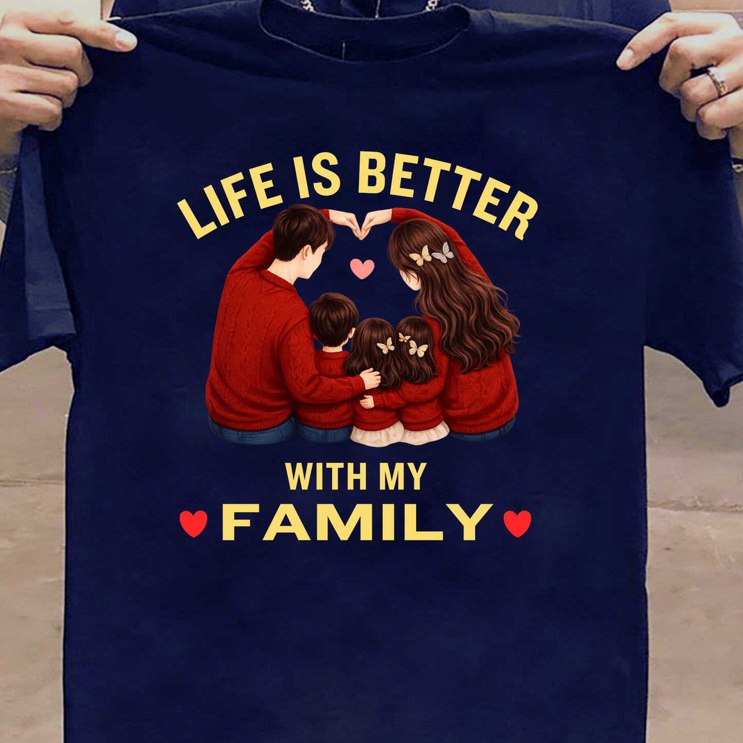 LIFE IS BETTER WITH MY FAMILY (THREE KIDS) CLASSIC T-SHIRT