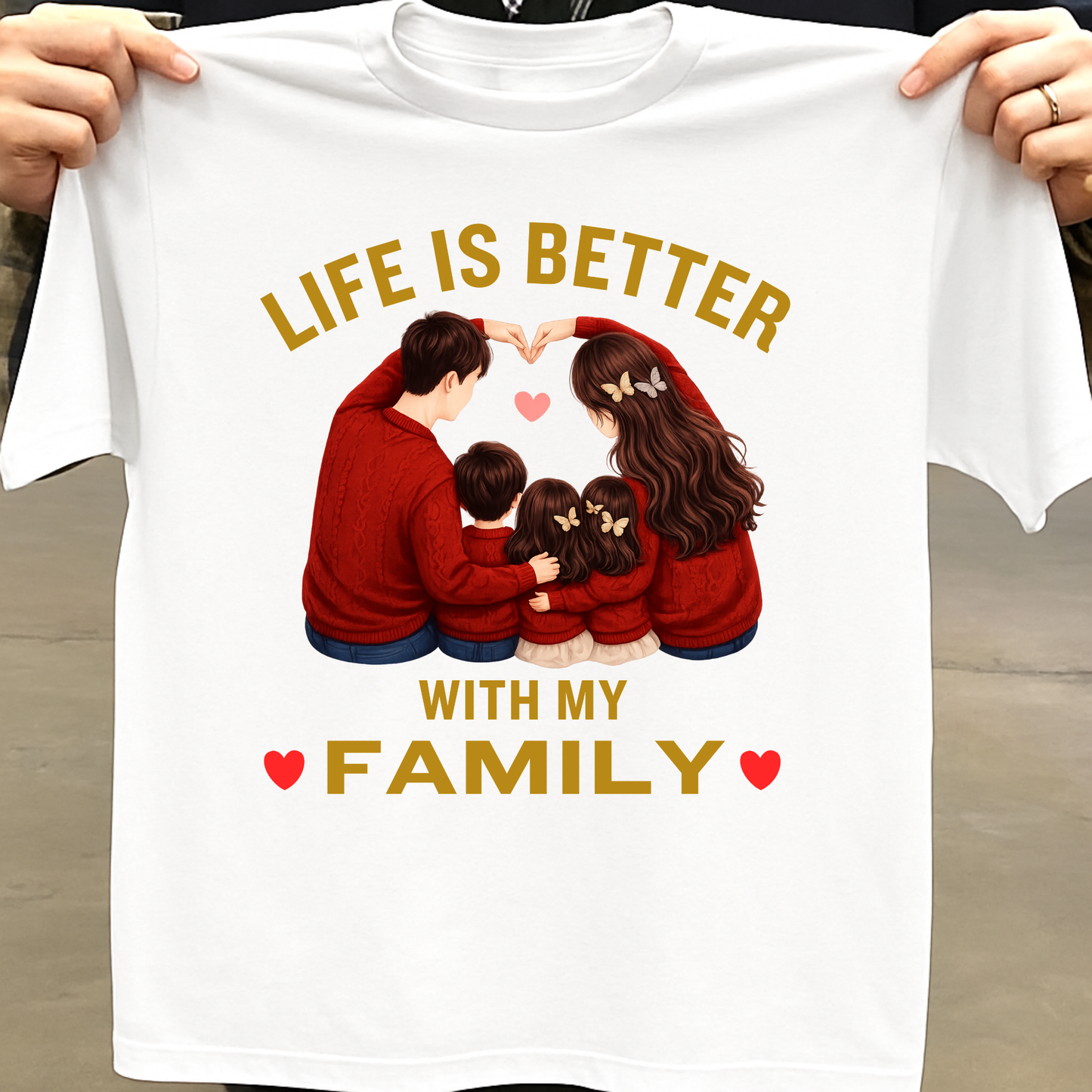 LIFE IS BETTER WITH MY FAMILY (THREE KIDS) CLASSIC T-SHIRT