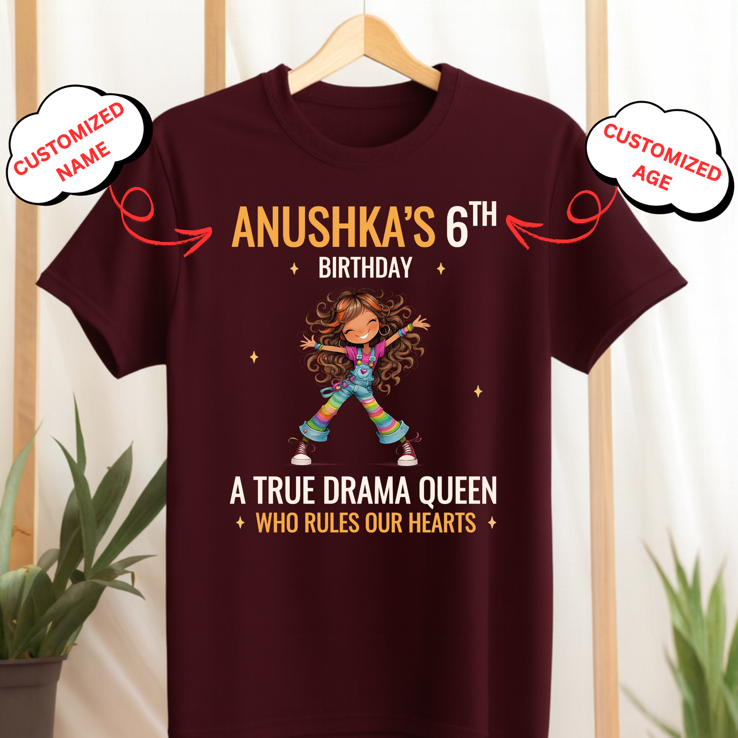CUSTOMIZED-A TRUE DRAMA QUEEN BIRTHDAY CLASSIC KIDS T-SHIRT