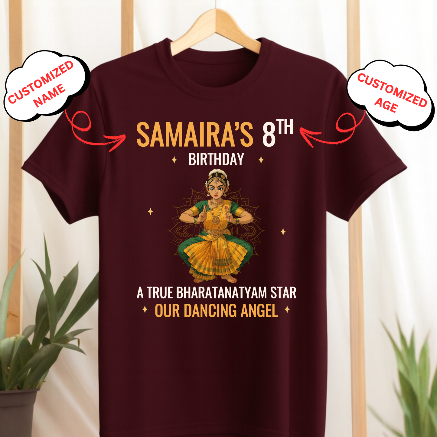 CUSTOMIZED-A TRUE BHARATANATYAM STAR OUR DANCING ANGEL CLASSIC KIDS T-SHIRT