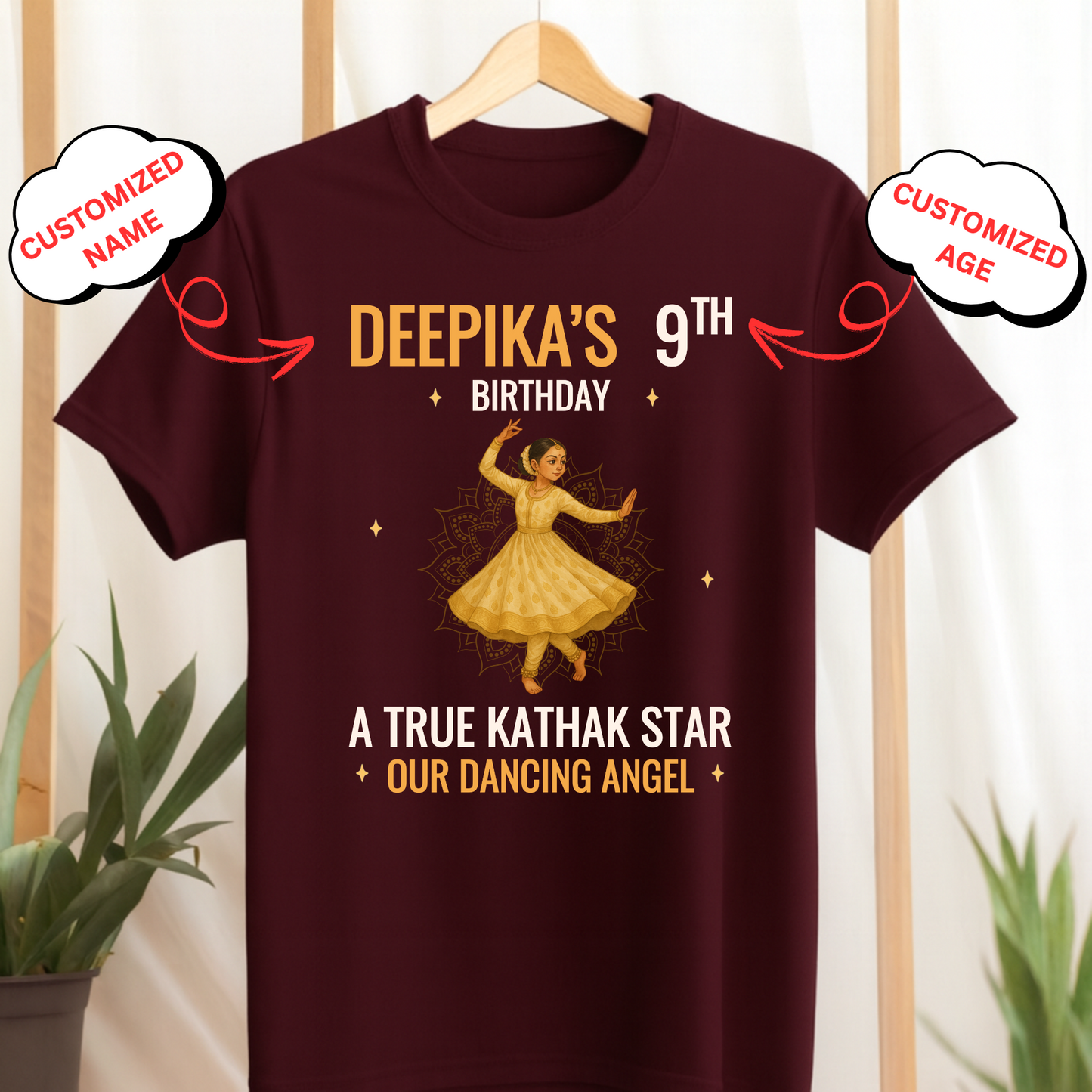 CUSTOMIZED-A TRUE KATHAK STAR, OUR DANCING ANGEL CLASSIC KIDS T-SHIRT