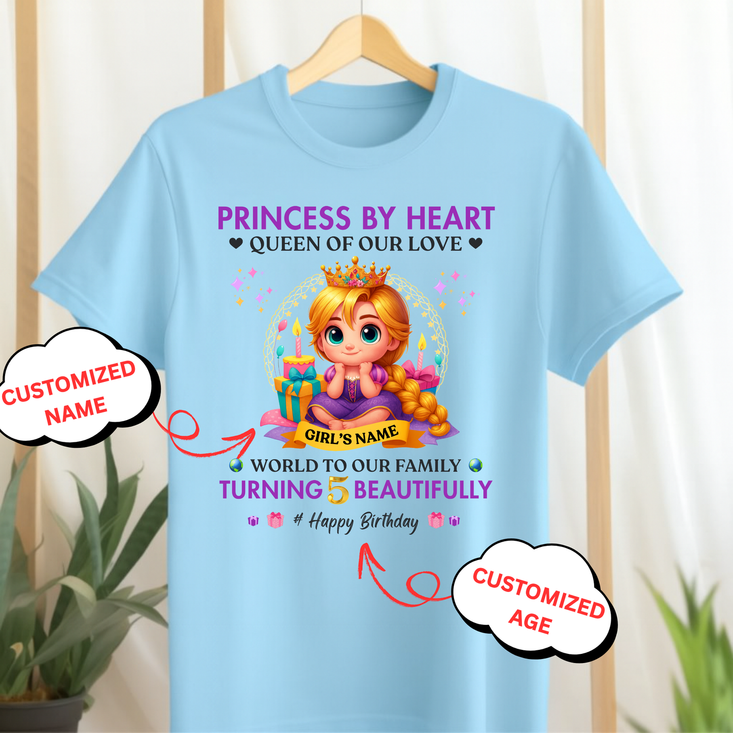 CUSTOMIZATION- WORLD TO OUR FAMILY GIRL CLASSIC KIDS T-SHIRT