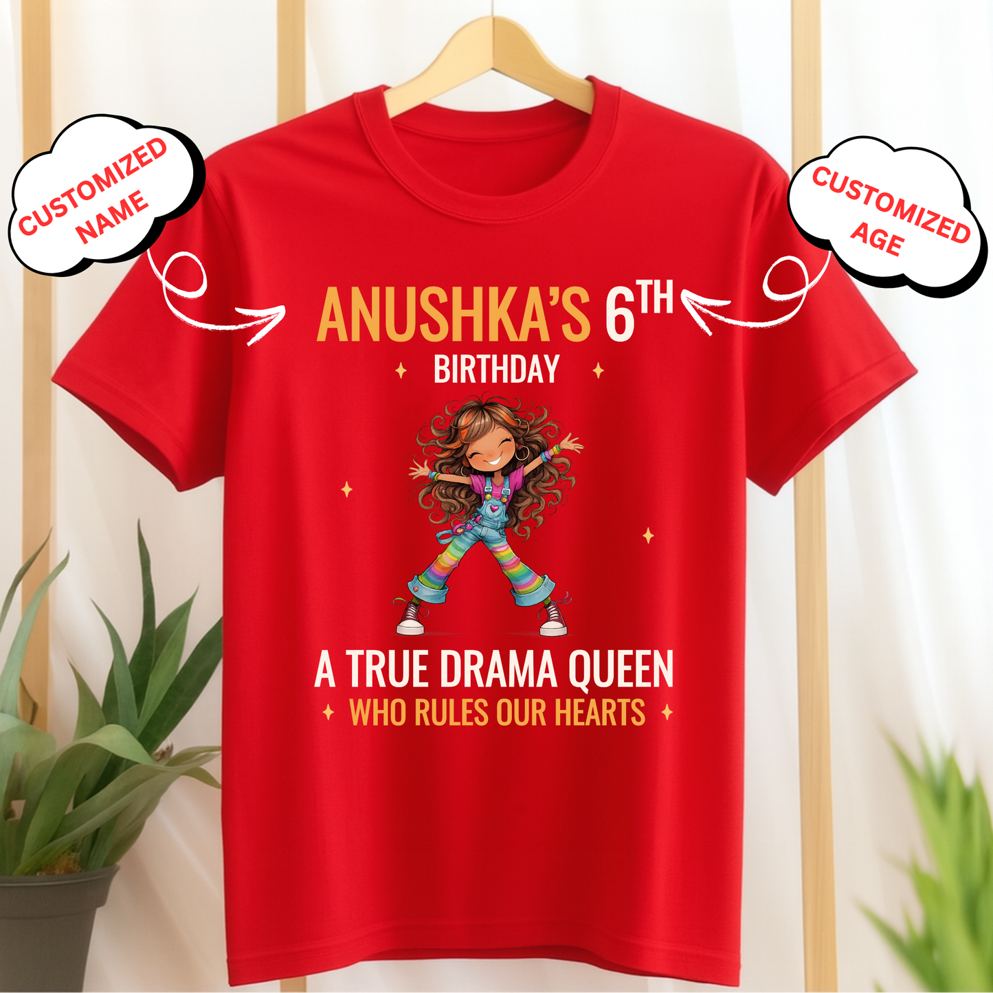 CUSTOMIZED-A TRUE DRAMA QUEEN BIRTHDAY CLASSIC KIDS T-SHIRT