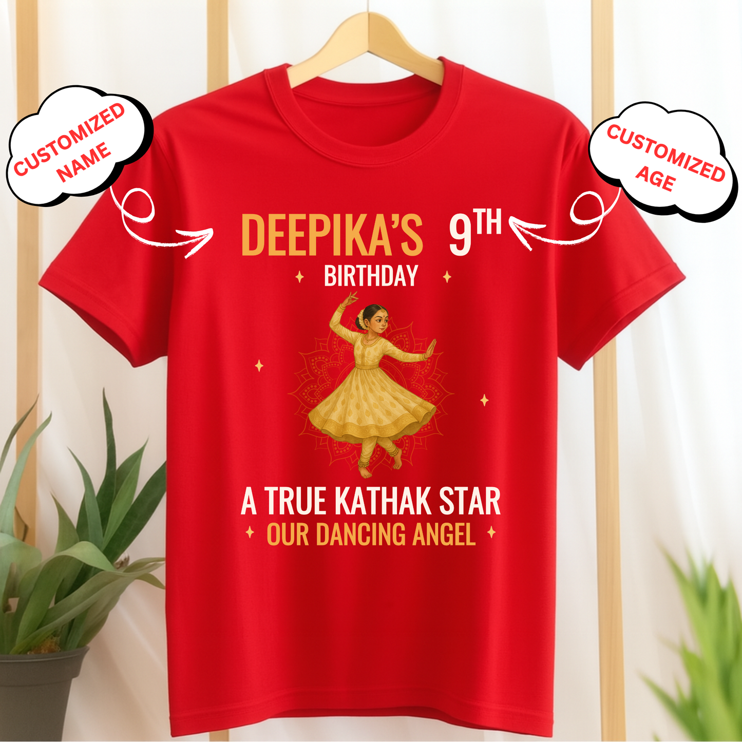 CUSTOMIZED-A TRUE KATHAK STAR, OUR DANCING ANGEL CLASSIC KIDS T-SHIRT