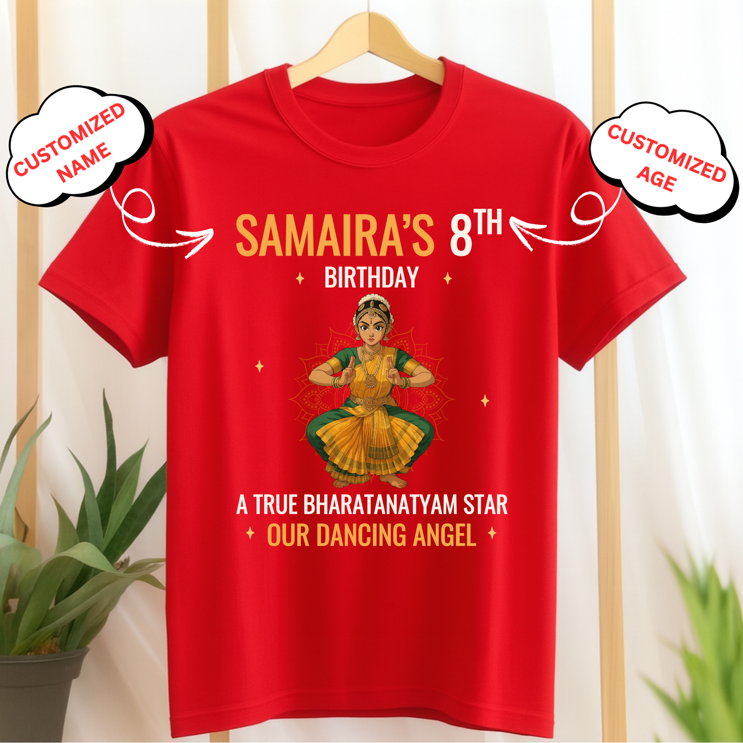 CUSTOMIZED-A TRUE BHARATANATYAM STAR OUR DANCING ANGEL CLASSIC KIDS T-SHIRT