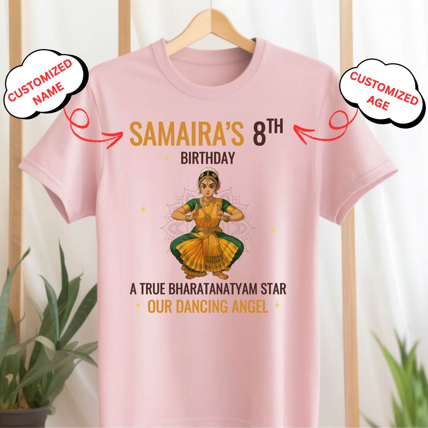 CUSTOMIZED-A TRUE BHARATANATYAM STAR OUR DANCING ANGEL CLASSIC KIDS T-SHIRT