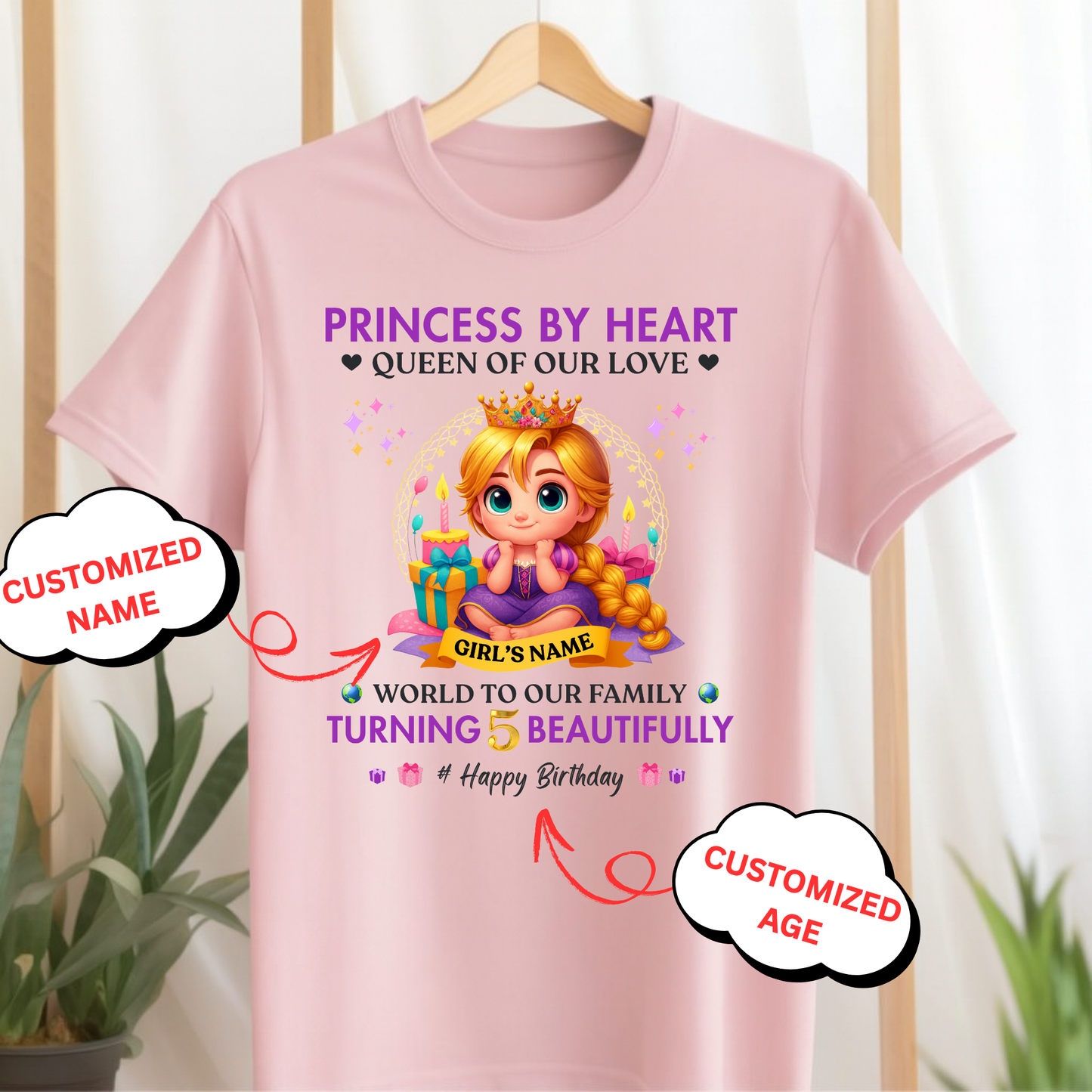 CUSTOMIZATION- WORLD TO OUR FAMILY GIRL CLASSIC KIDS T-SHIRT