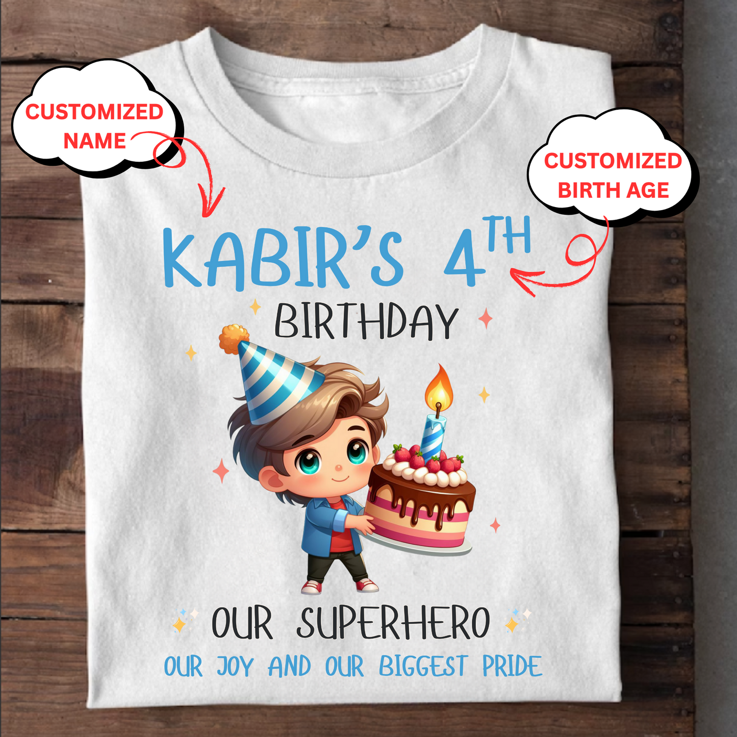 CUSTOMIZATION BOY'S T-SHIRT- YOU ARE OUR BIGGEST PRIDE CLASSIC KIDS T-SHIRT