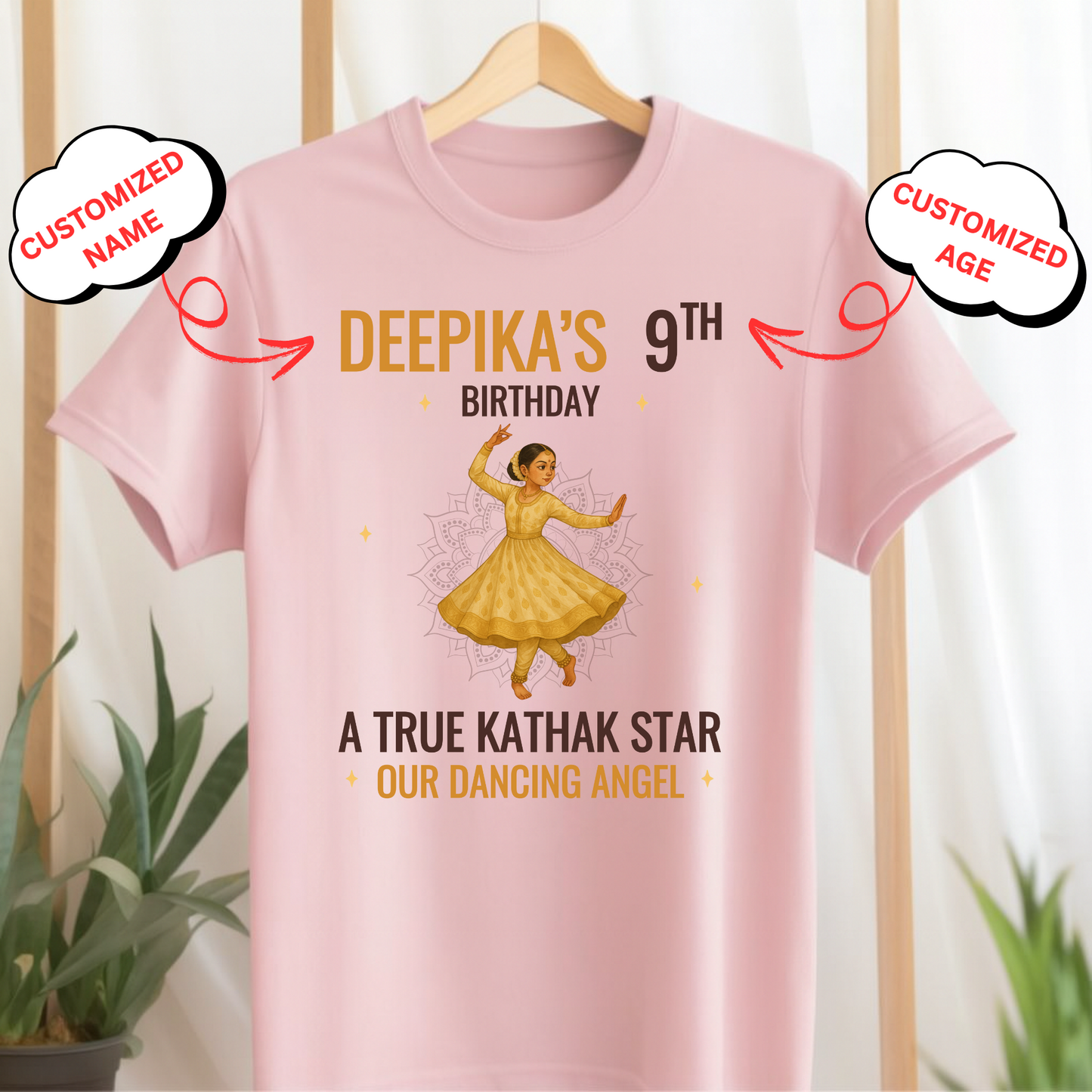 CUSTOMIZED-A TRUE KATHAK STAR, OUR DANCING ANGEL CLASSIC KIDS T-SHIRT