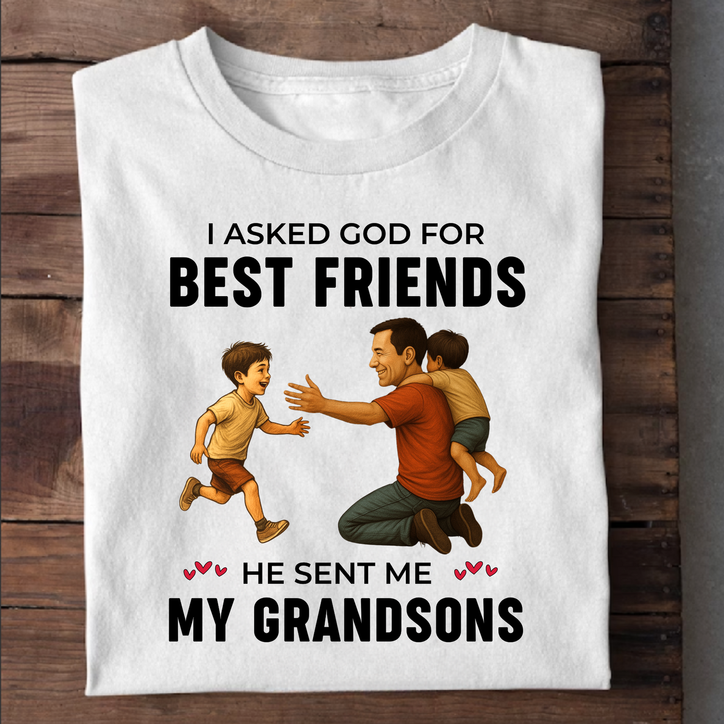 KIDS & ADULT T-SHIRT- GRANDFATHER & GRANDSONS BEST FRIENDS