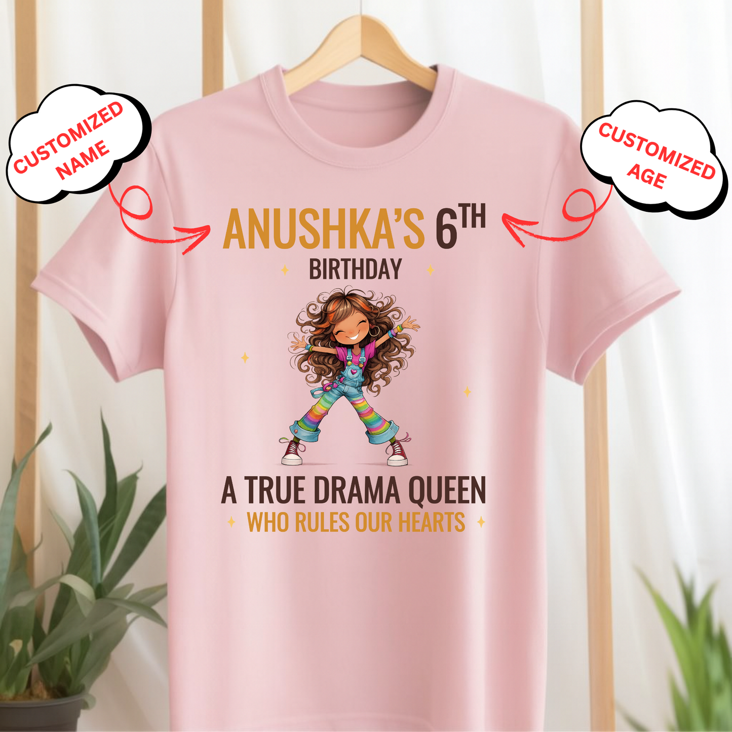 CUSTOMIZED-A TRUE DRAMA QUEEN BIRTHDAY CLASSIC KIDS T-SHIRT