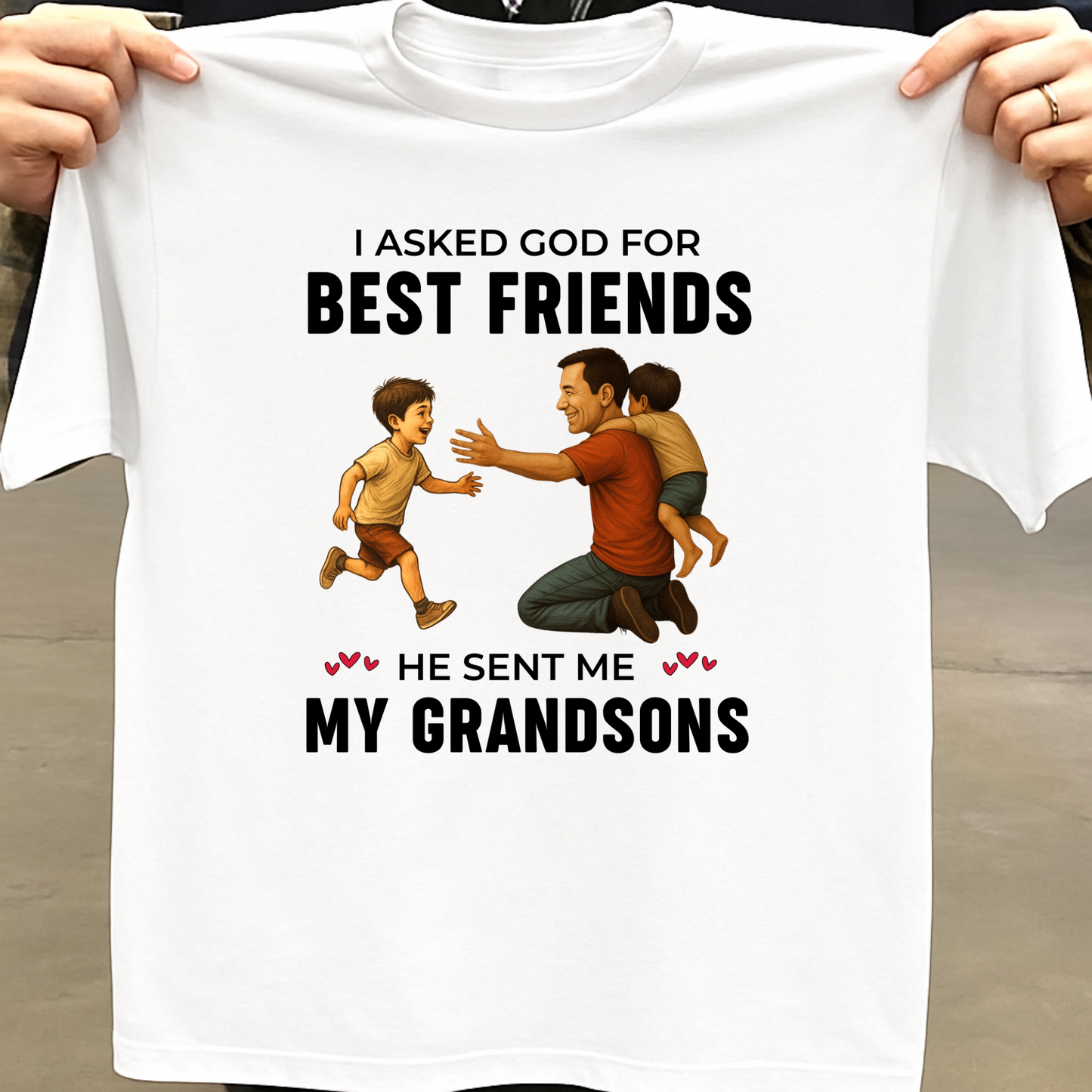 KIDS & ADULT T-SHIRT- GRANDFATHER & GRANDSONS BEST FRIENDS