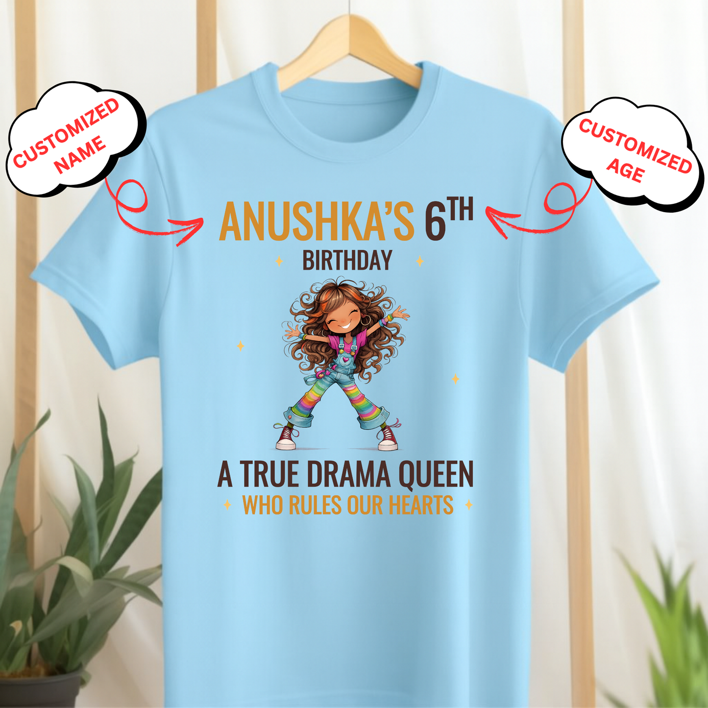 CUSTOMIZED-A TRUE DRAMA QUEEN BIRTHDAY CLASSIC KIDS T-SHIRT