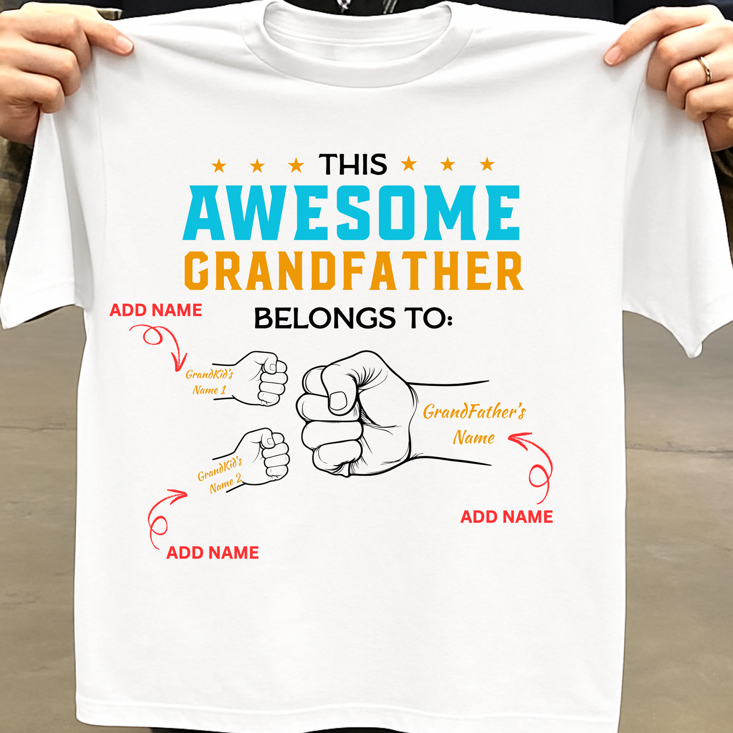 CUSTOMIZATION-THIS AWESOME GRANDFATHER BELONGS TO GRANDKIDS