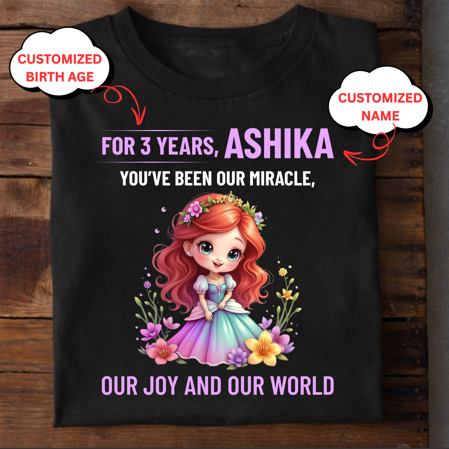 CUSTOMIZATION- YOU'VE BEEN OUR MIRACLE GIRL CLASSIC KIDS T-SHIRT