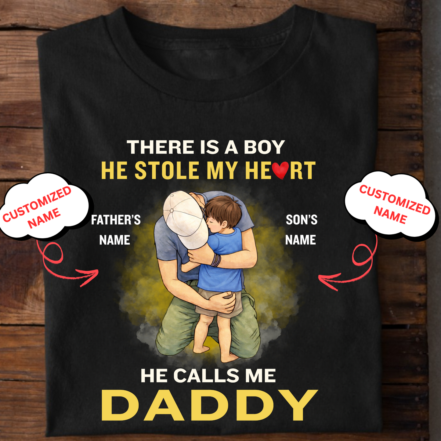 CUSTOMIZED-HE STOLE MY HEART, HE CALLS ME DADDY (FATHER) CLASSIC T-SHIRT