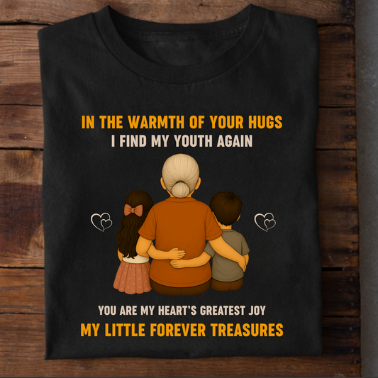 GRANDMOTHER WITH LITTLE TREASURES (GRANDDAUGHTER & GRANDSON) CLASSIC COTTON T-SHIRT